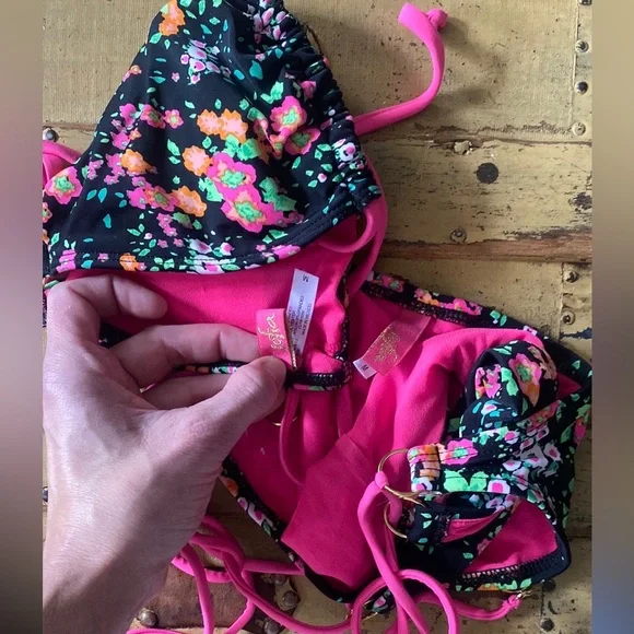 SOFIA BY VIX BIKINI SET FLORAL FLOWER GARDEN PATTERN BIKINI SET